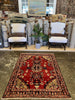 Vintage Persian Hamadan Rug - 3'8" x 4'11"