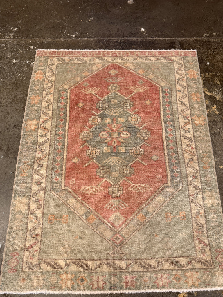 Vintage Turkish Anatolian Rug - 3' x 3'10